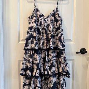 J. Crew Navy and White Floral Dress